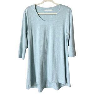 Peruvian Connection Light Blue Size Large Stretch Pima Cotton Modal Tunic Top